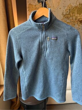 Patagonia kids Better Sweater Dusty Blue Quarter-Zip pullover